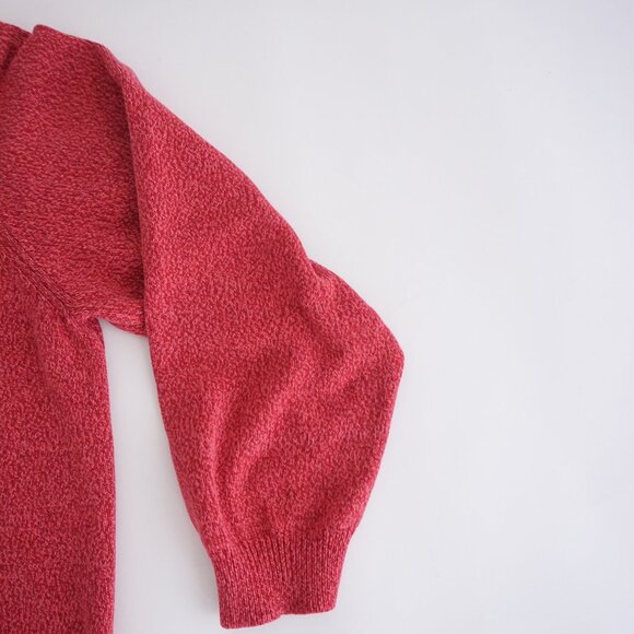 Vintage Tabi International Sweater Red Cotton Knit Minimalist Quiet Luxury S - Picture 4 of 8